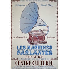 Vintage 1980 exhibition poster The Talking Machines: From the Phonograph to the Computer