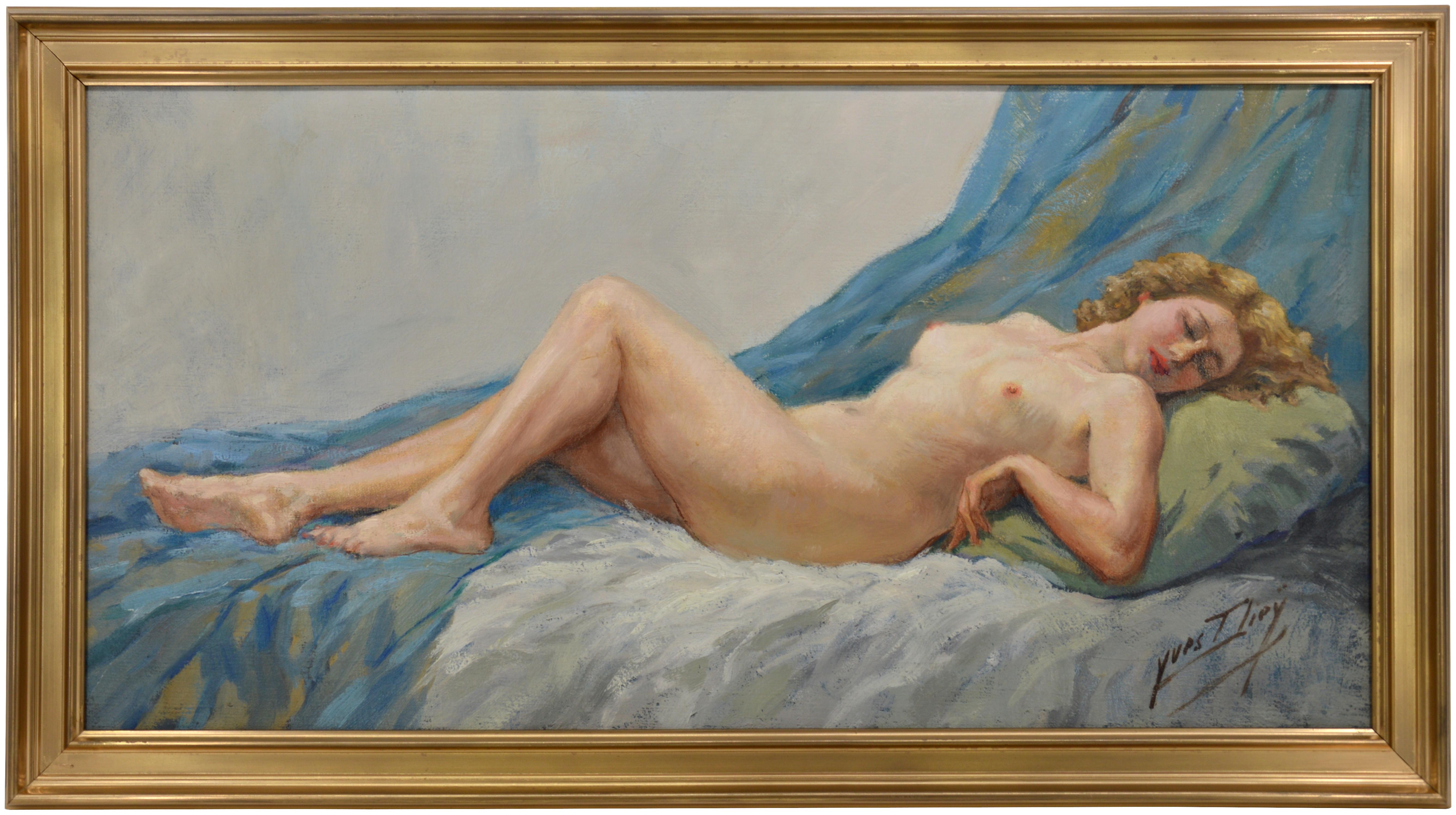 Yves Diey Nude Painting – YVES DIEY Der Akt, Öl auf Leinwand, 1930er-Jahre