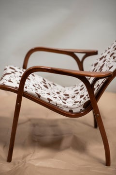 YVES EKSTROM Teakwood + Custom Upholstery Lounger