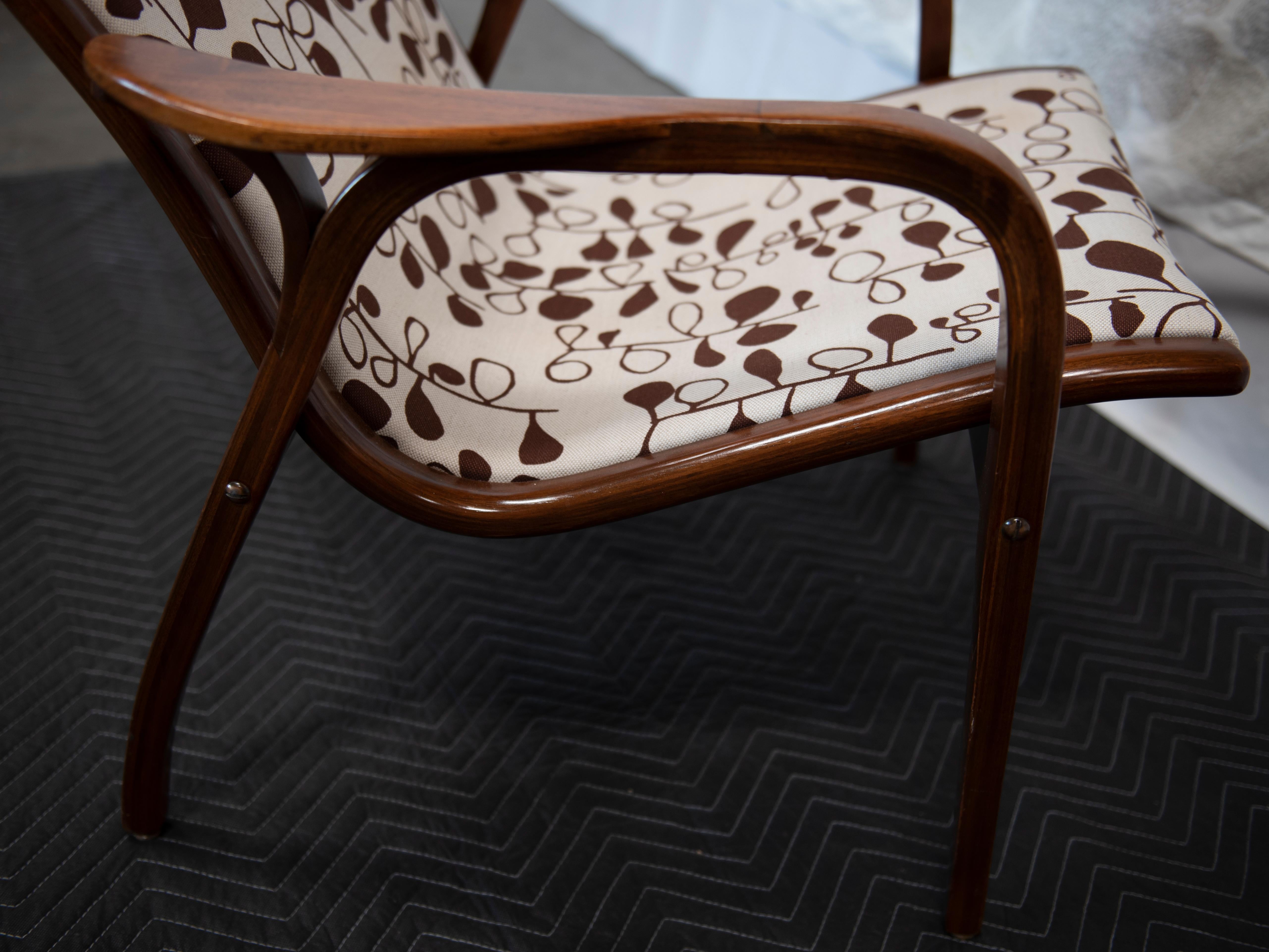 Yves EKSTROM Lettino in legno di teak + tappezzeria personalizzata in vendita 9