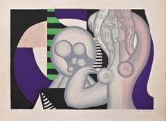 Donna - Litografia di Yves Faucheur - Metà del XX secolo
