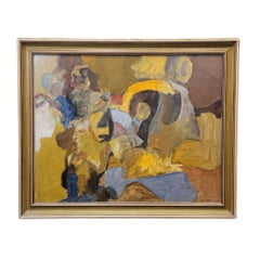 Oil on canvas “Abstract Composition”, Yves Frangeul, 1964 France