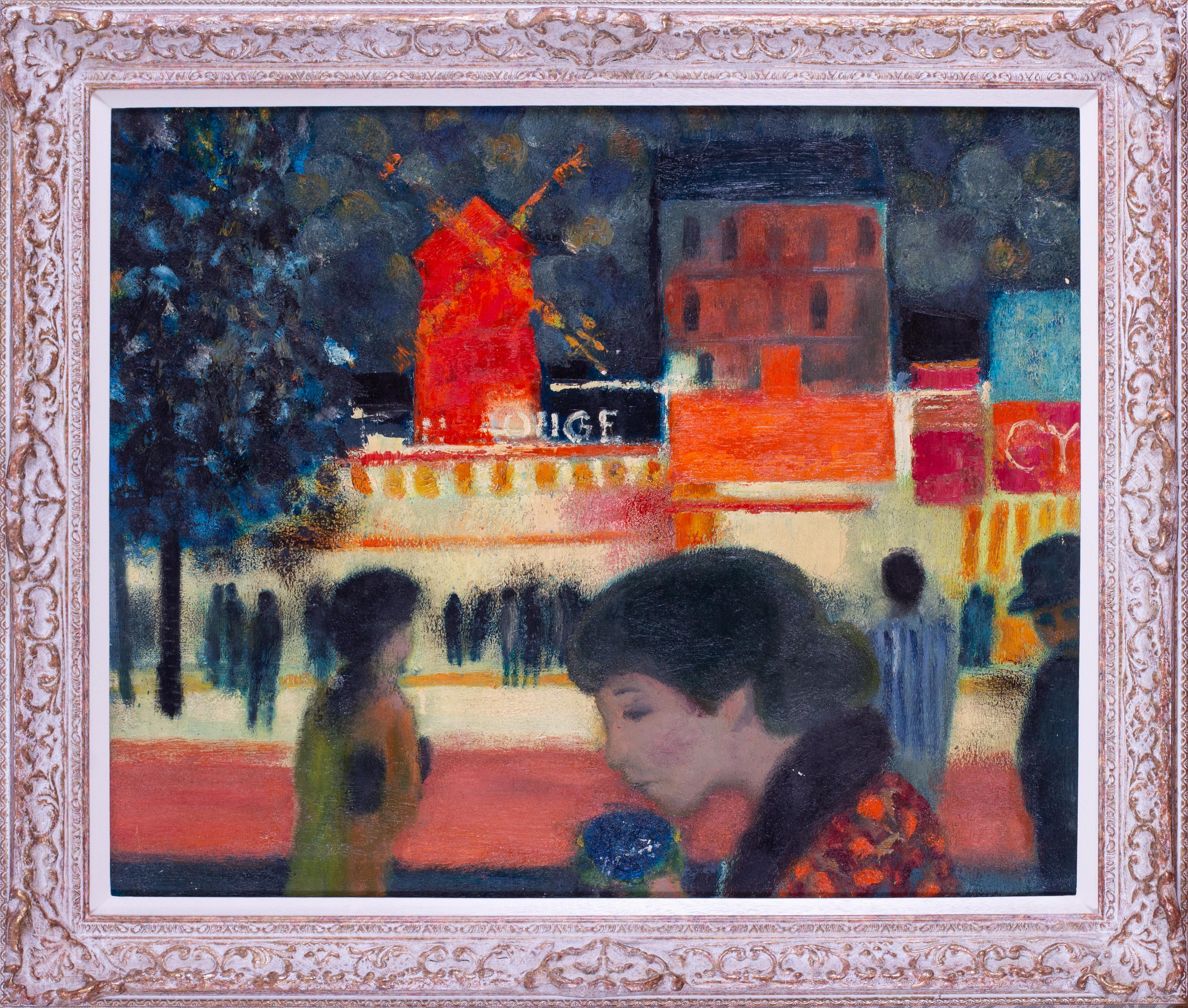 Yves Ganne (French, 1931 - 2019)
La Place Blanche (The Moulin Rouge)
Oil on canvas
Signed and inscribed (on the reverse)
19.5/8 x 24 in. (50 x 61 cm.)
Provenance: From the estate of the artist

La Place Blanche (The Moulin Rouge) is a serene and
