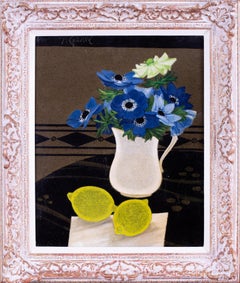 Yves Ganne, 'Les anemones bleues', French, post impressionist, oil on canvas