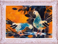 Yves Ganne, "Las Colombes", Palomas, francés, postimpresionista, óleo sobre lienzo