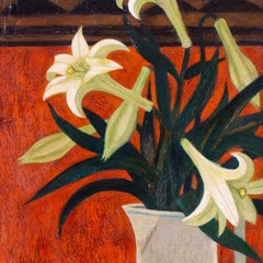 Yves Ganne, 'Les Lys, Lilies, French, post impressionist, oil on canvas