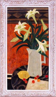 Yves Ganne, 'Les Lys, Lilies, French, post impressionist, oil on canvas