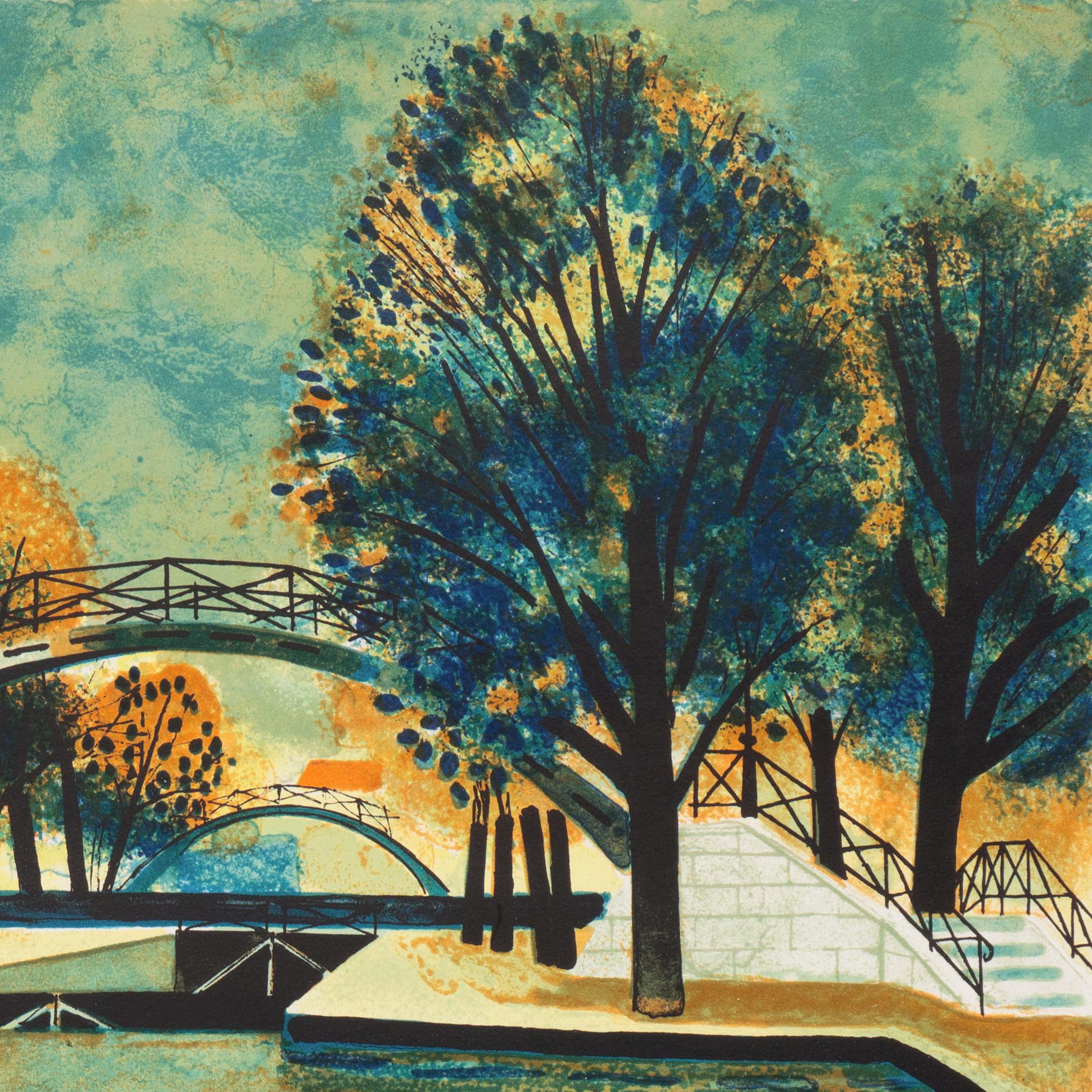 „Canal Saint-Martin“, Schule von Paris, MoMA, Postimpressionistische Landschaft im Angebot 4