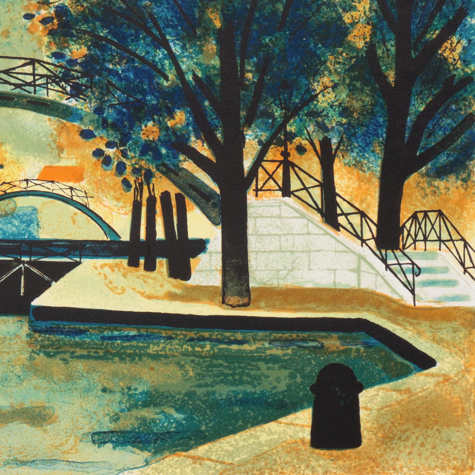 Canal Saint-Martin, École de Paris, MoMA, paysage post-impressionniste en vente 4