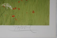 In the Poppy Field - Original Lithograph Signed