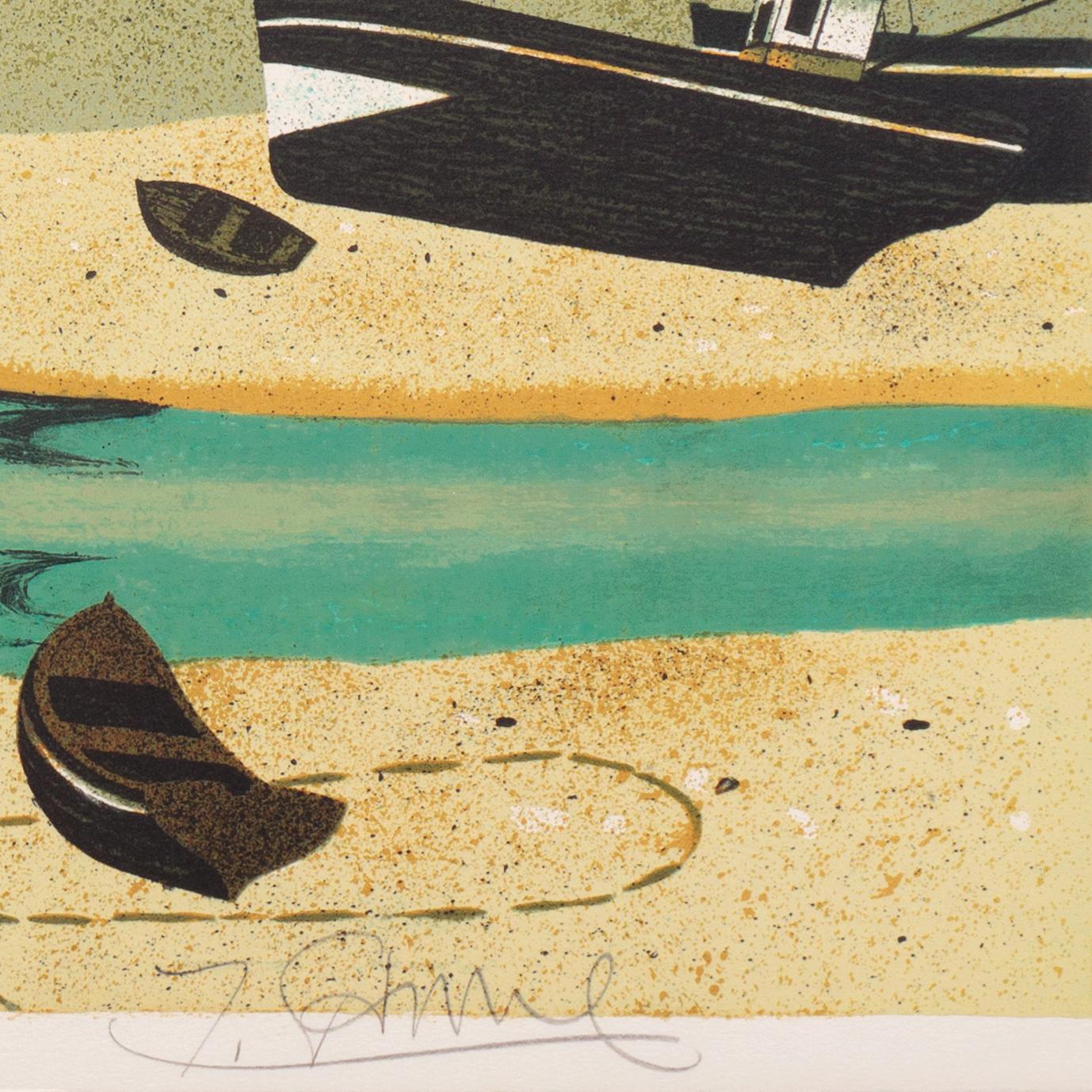 'Low Tide, Brittany', Ecole des Beaux-Arts, Musée d'Art Moderne, Paris - Post-Impressionist Print by Yves Ganne