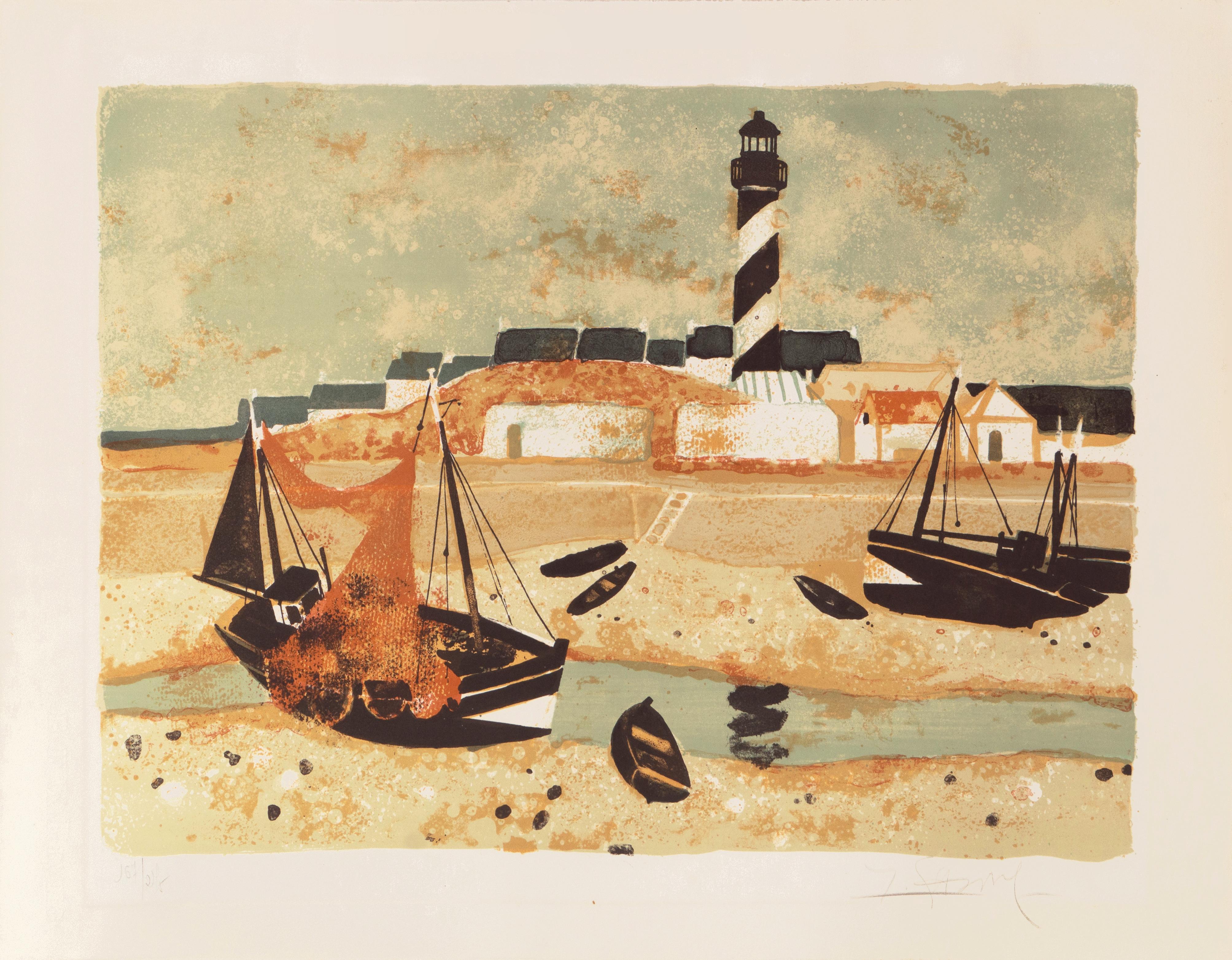 'Low Tide, Brittany', Musée d'Art Moderne, Paris, Ecole des Beaux-Arts, Benezit - Print by Yves Ganne