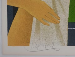 Naked Woman in the Countryside - Original Lithograph Signed