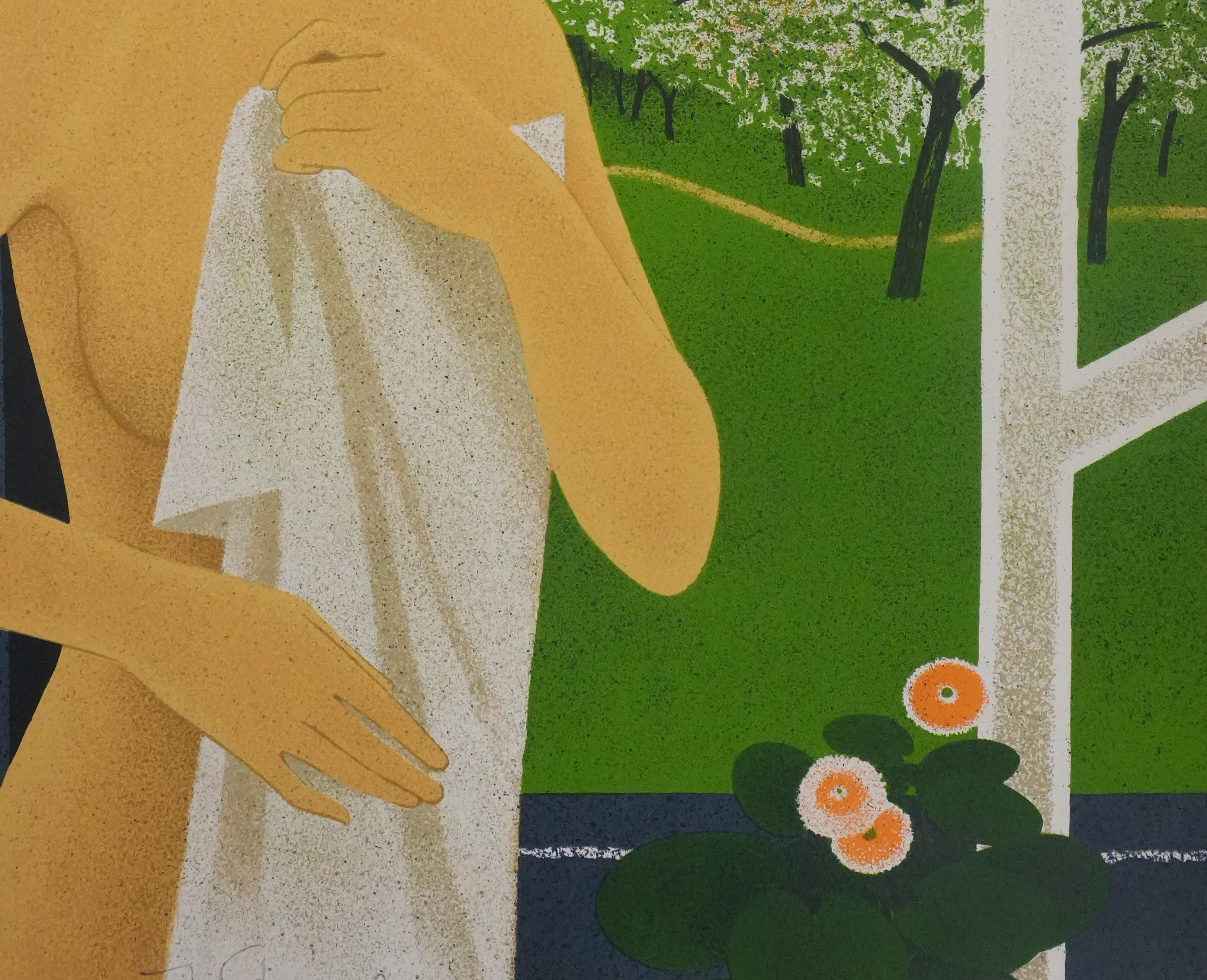 Nackte Frau auf dem Lande - Original Lithographie Signiert im Angebot 2