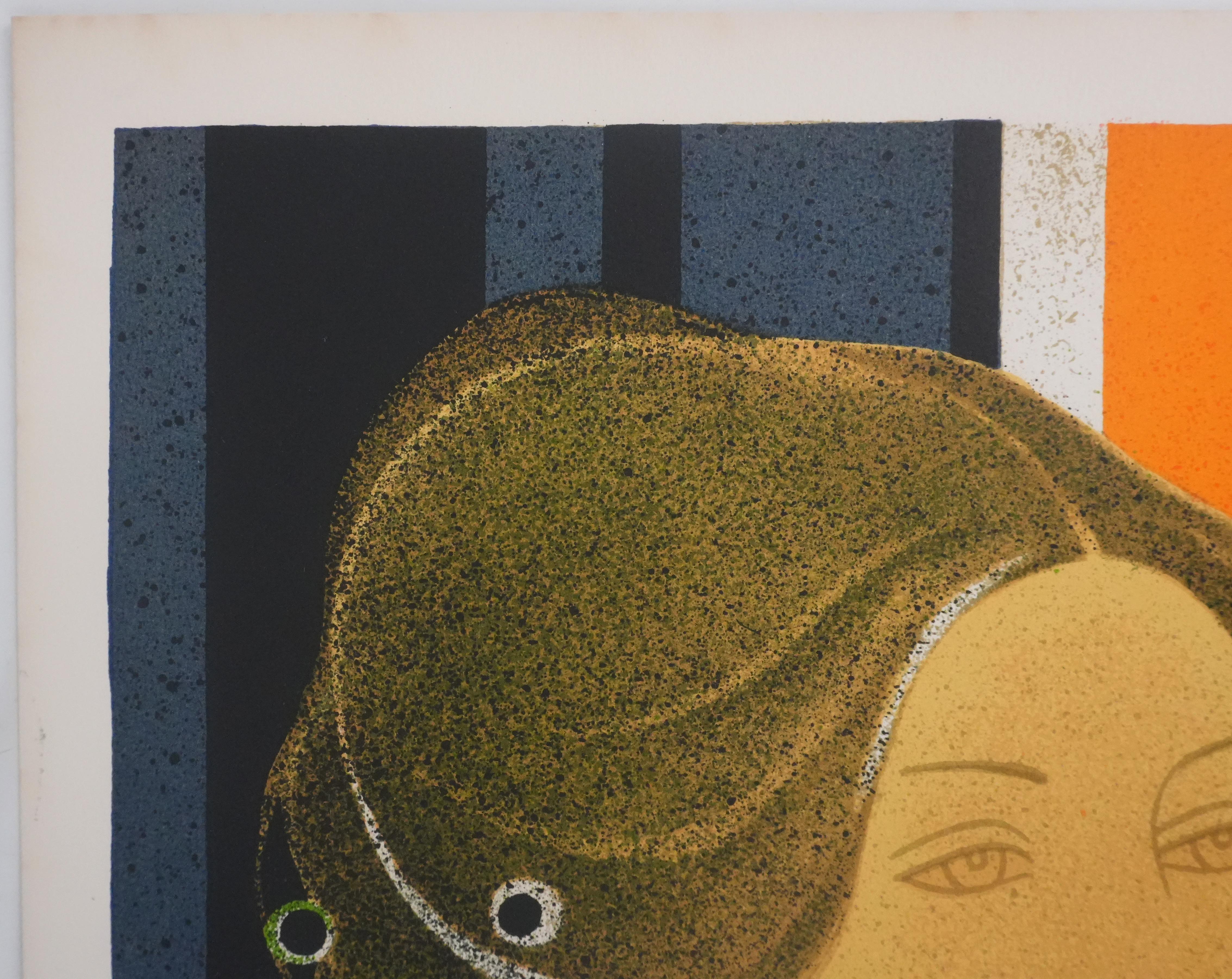 Nackte Frau auf dem Lande - Original Lithographie Signiert im Angebot 4