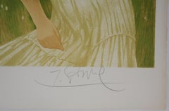 Nap under the Apple Trees - Original Lithograph Signed