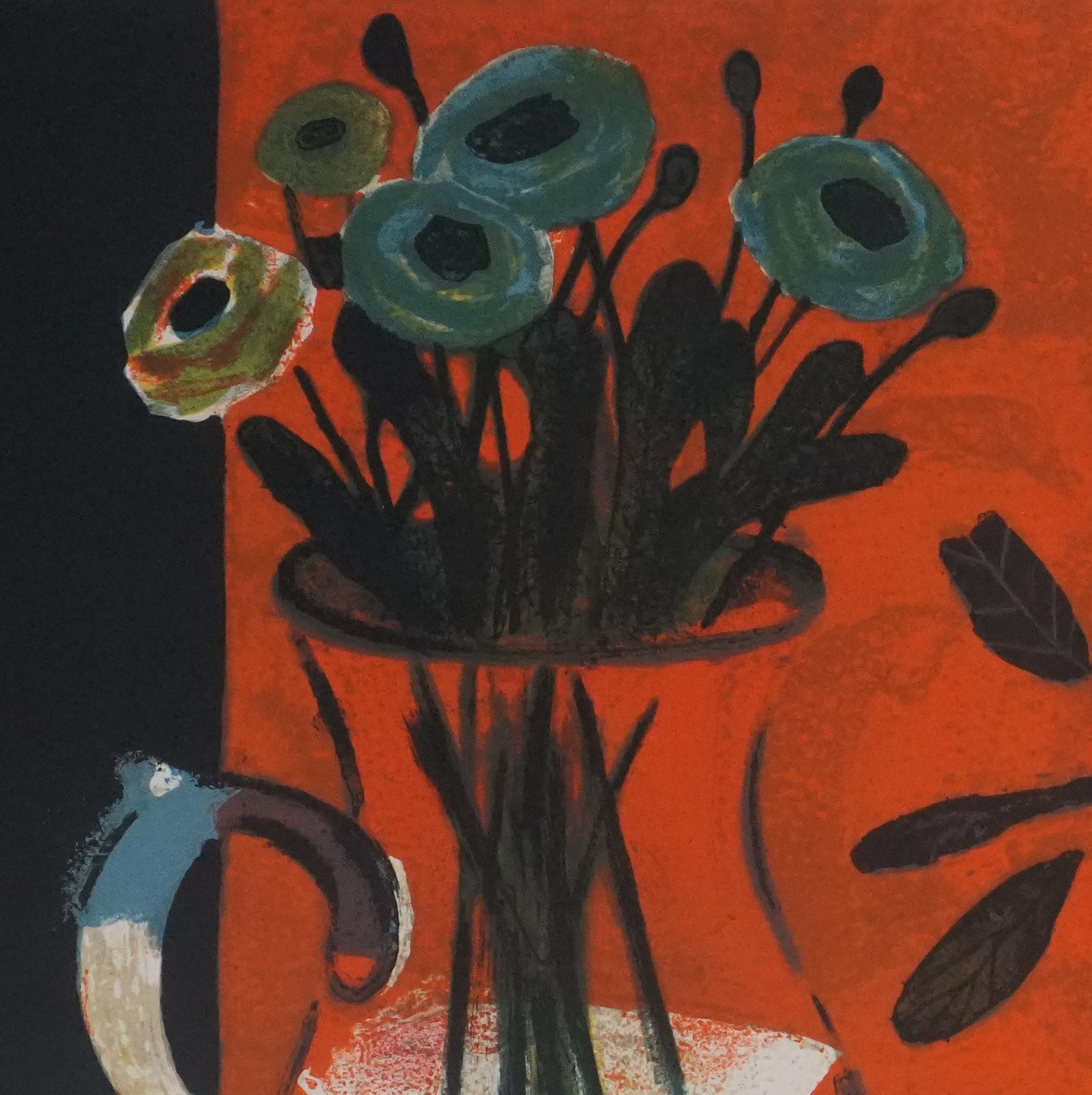 Peach Basket  - Original Lithograph Signed For Sale 2