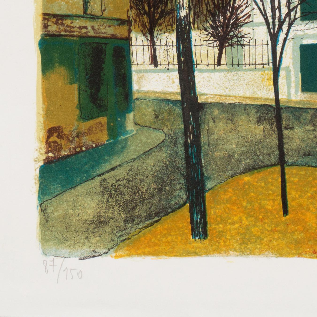 'Place du Tertre, Montmartre', Paris, Ecole des Beaux-Arts, Musée d'Art Moderne - Post-Impressionist Print by Yves Ganne