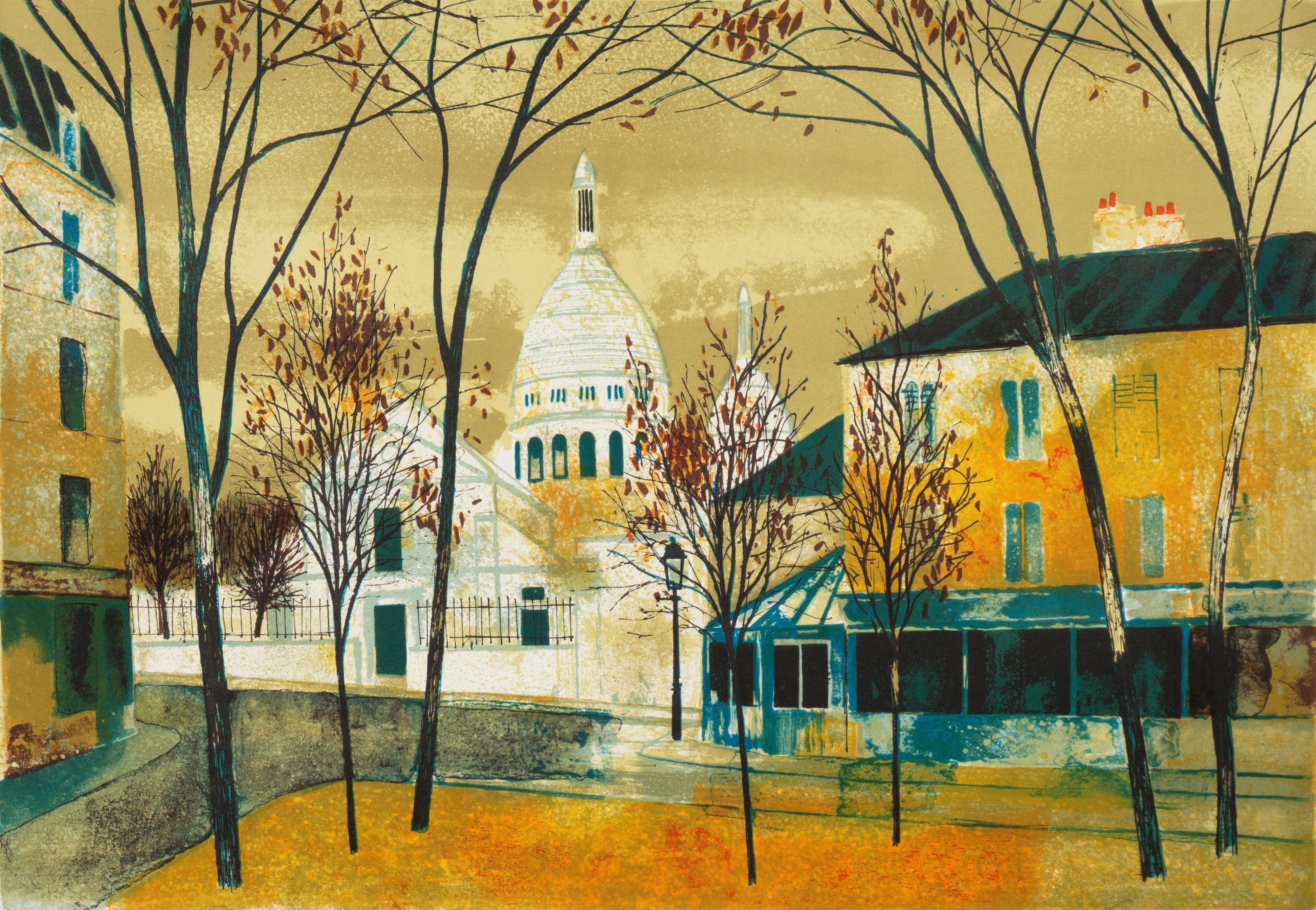 Place du Tertre, Montmartre', Parigi, Ecole des Beaux-Arts, Musée d'Art Moderne - Print di Yves Ganne
