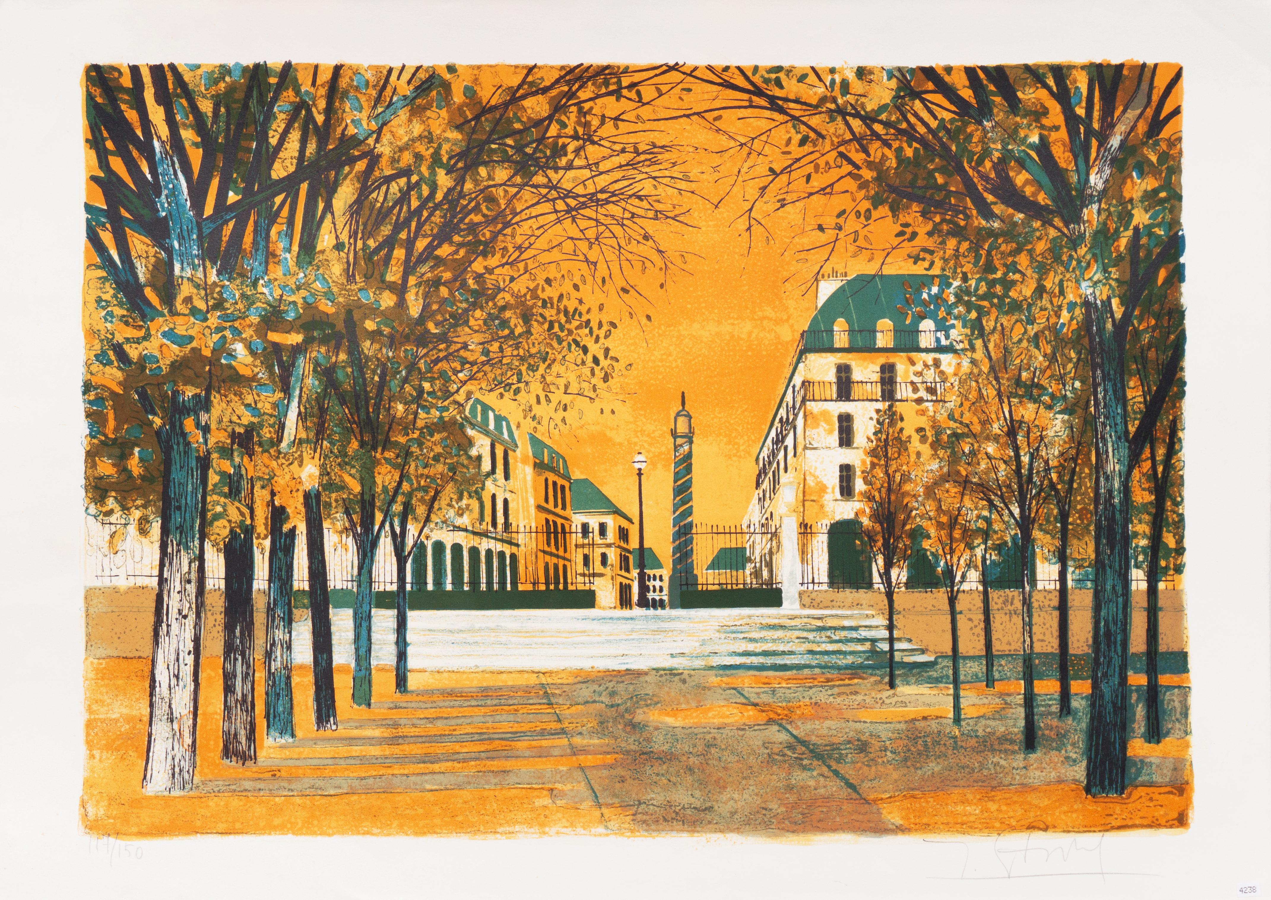'View of the Place Vendôme', Musée d'Art Moderne Paris, Academie Julian, Benezit - Print by Yves Ganne