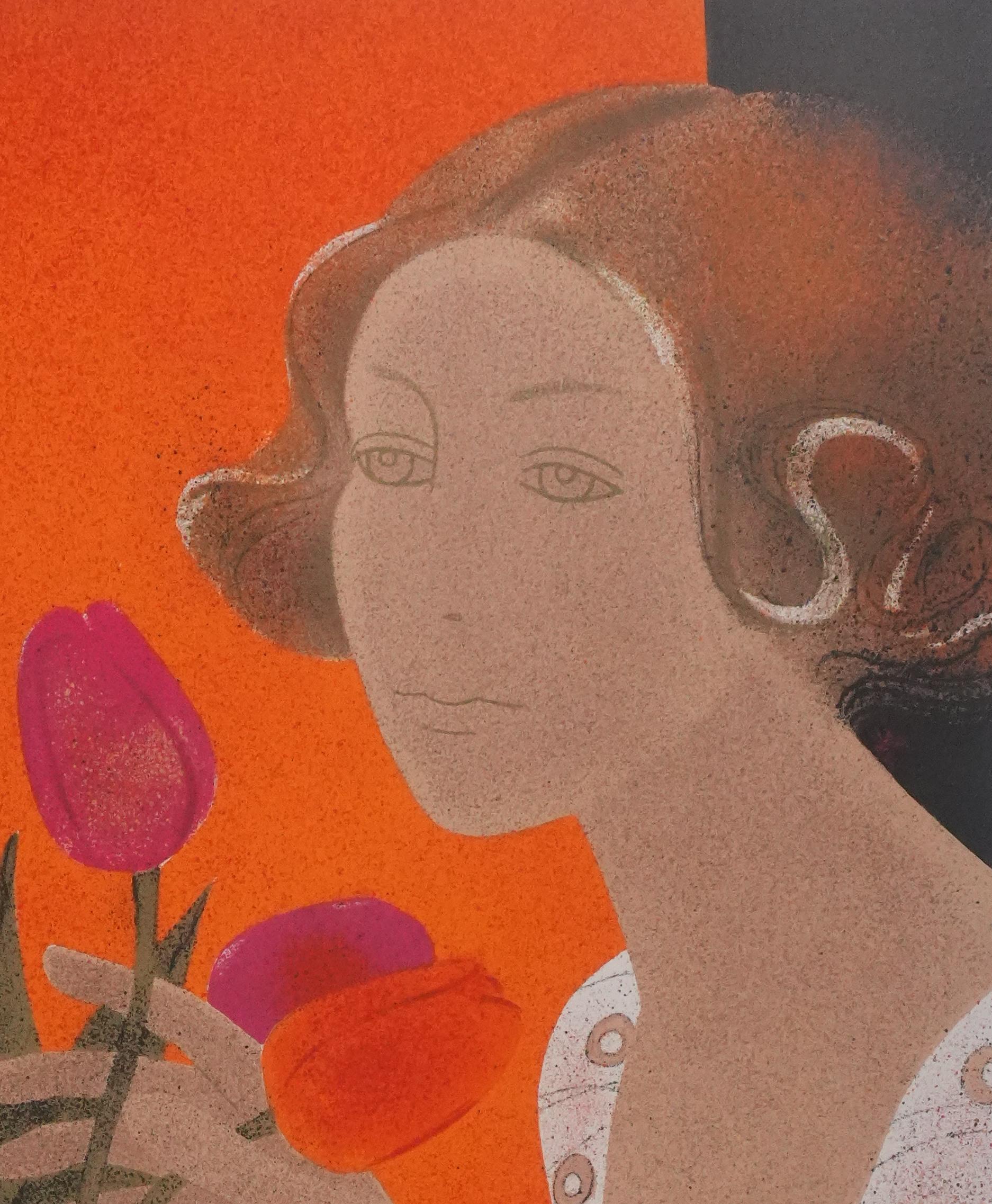 Yves GANNE (1931-2019)
The Bouquet of Tulips

Original Lithograph
Signed on pencil
Numbered of 140 copies
On vellum Arches 76 x 54 cm (c. 29.92 x 21.25 in)

Very good condition, minor defects and small foxing spots on the edges of the pages (see