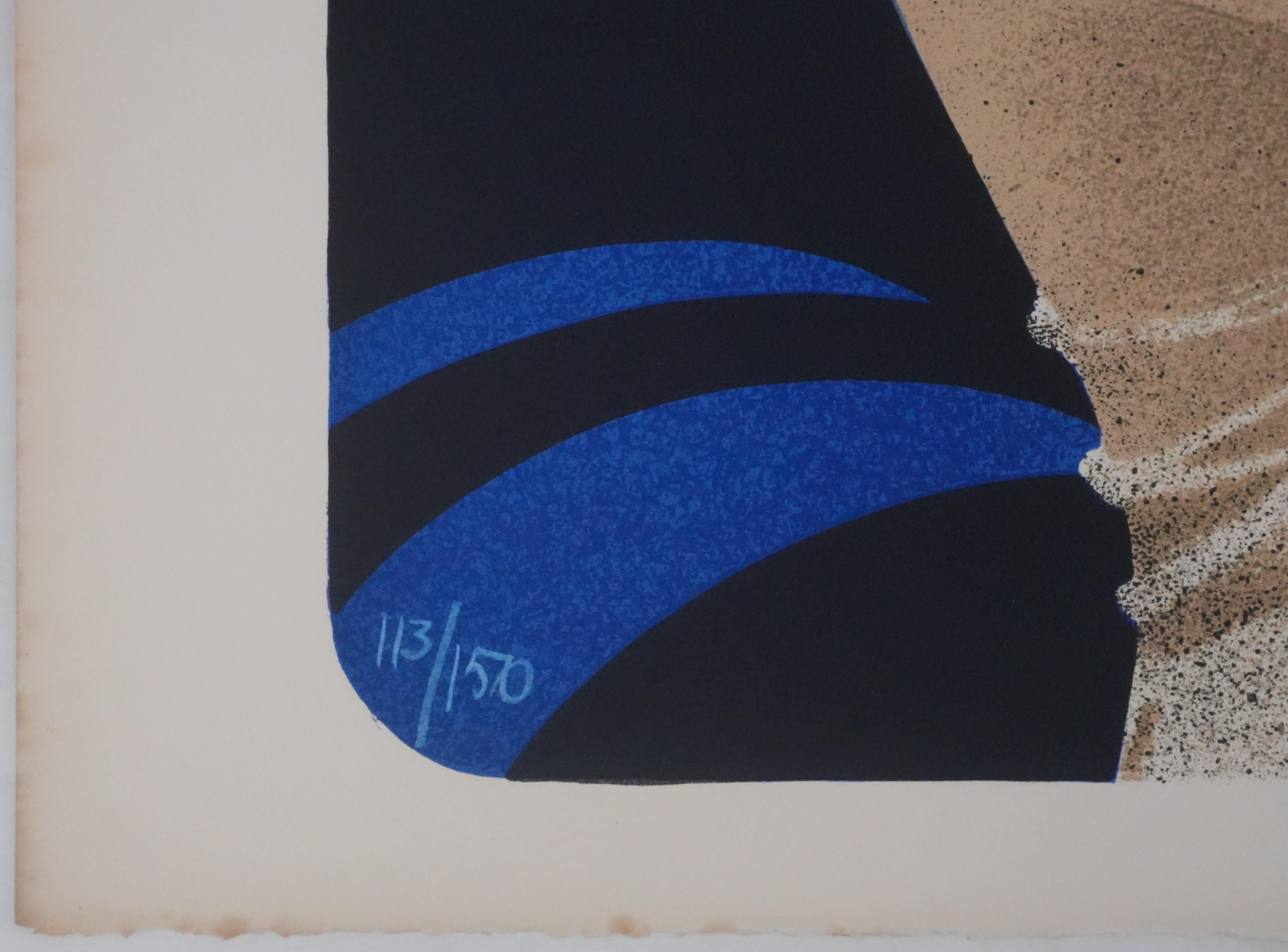 Die zwei Frauen mit den Blumensträußen - Original-Lithographie signiert im Angebot 2