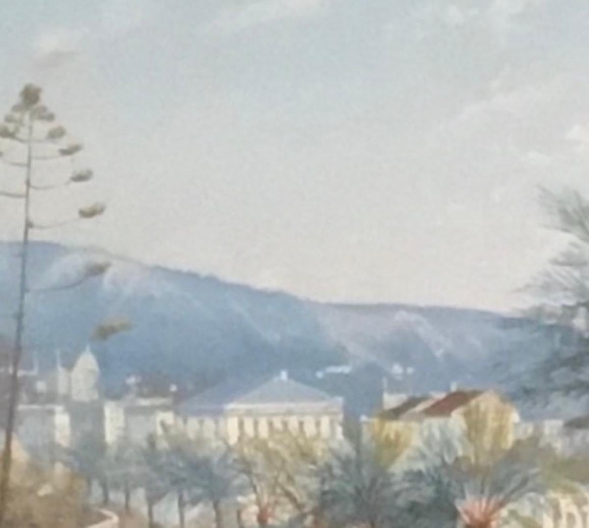 Corso dell'Imperatrice, Sanremo - Landscape Painting Beige di  Yves Gianni