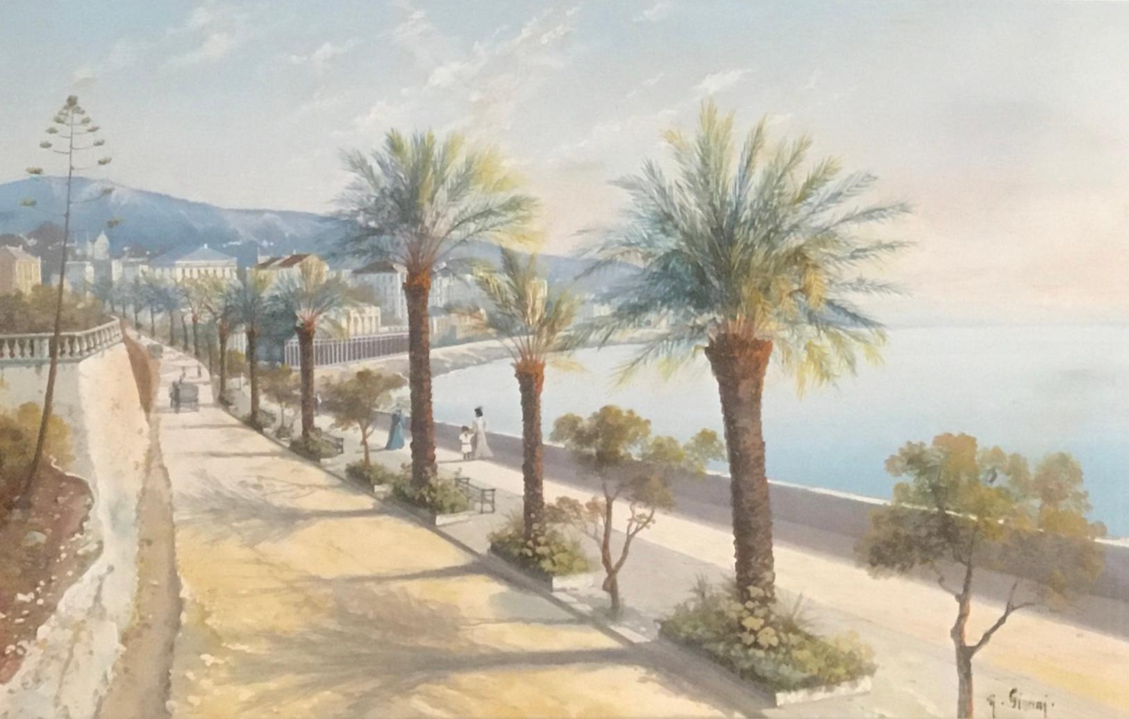  Yves Gianni Landscape Painting - Corso dell'Imperatrice, Sanremo