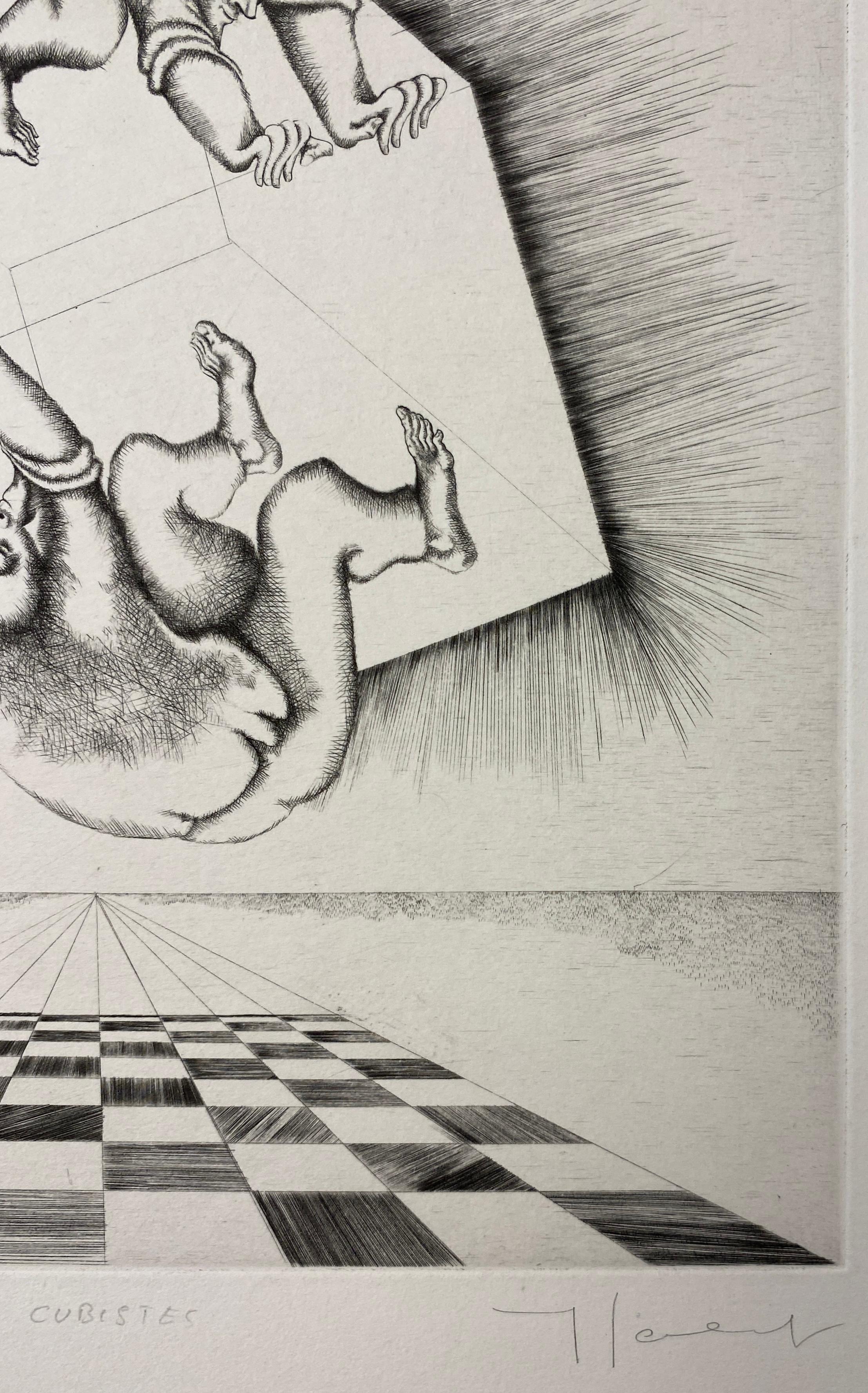 Impression surréaliste Yves Jobert B/W, numérotée et signée au crayon Bon état - En vente à Miami, FL