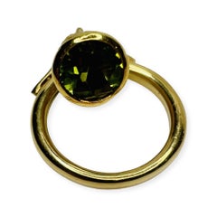 Yves Kamioner 18K Yellow Gold Peridot and Diamond "Sequoia" Ring
