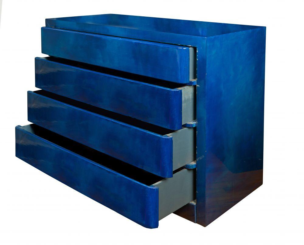 Yves Klein Blue-Glazed Chest of Drawers In Good Condition For Sale In New York, NY