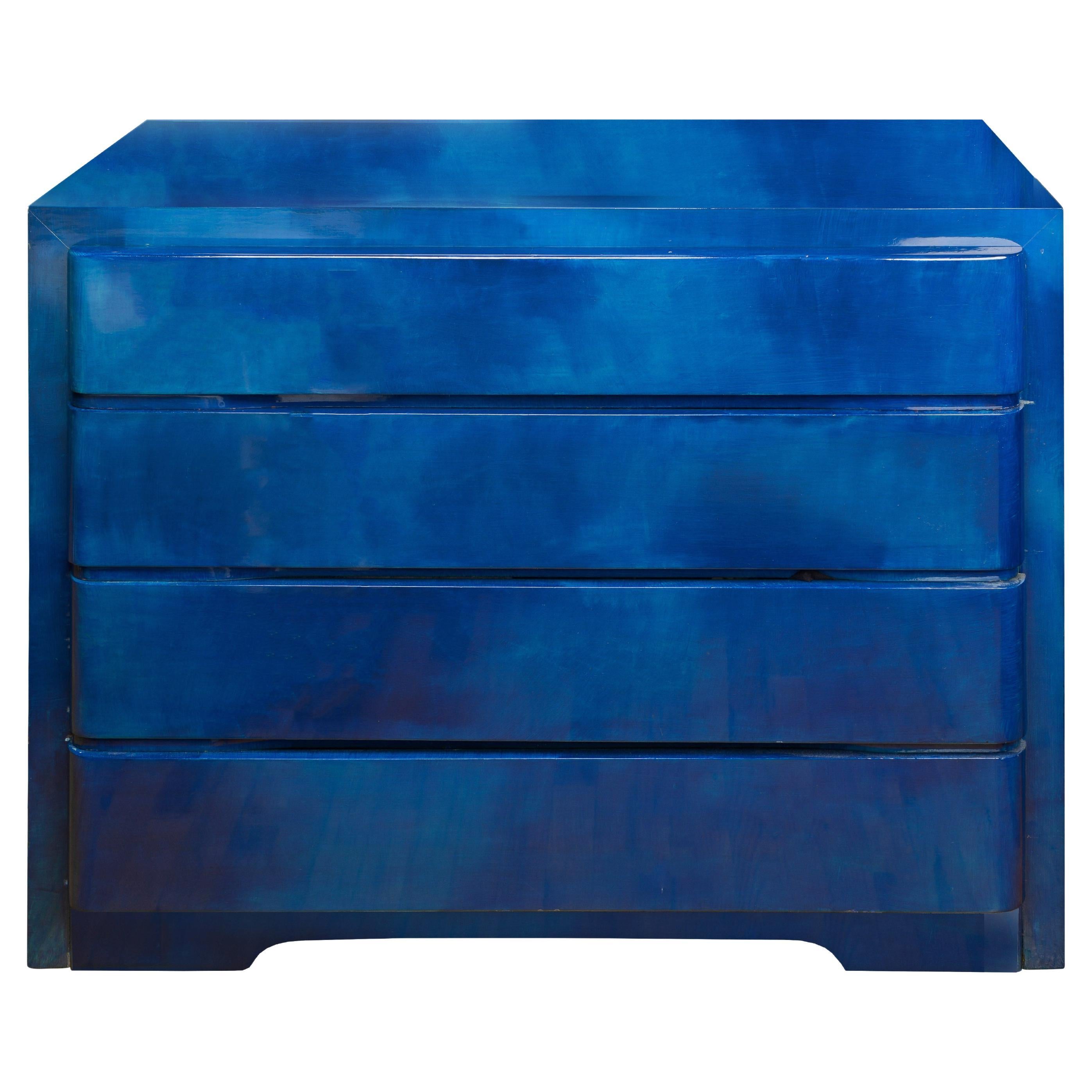 Yves Klein Blue-Glazed Chest of Drawers For Sale