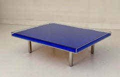 Yves Klein Cocktail Table in International Klein Blue, Glass & Chrome