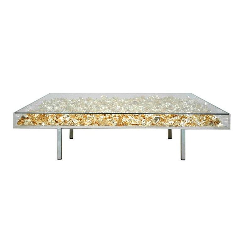 Yves Klein Gold "Monogold" French Coffee Table For Sale at 1stDibs