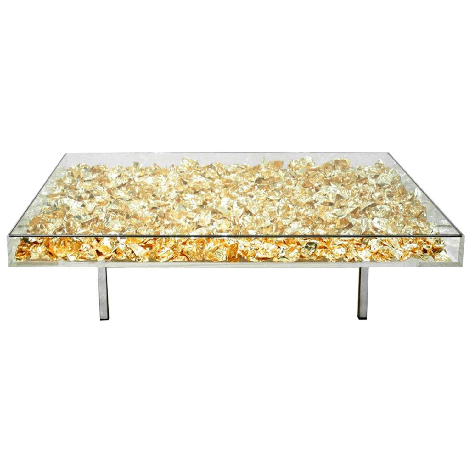 Yves Klein Gold Monogold French Coffee Table For Sale At 1stdibs