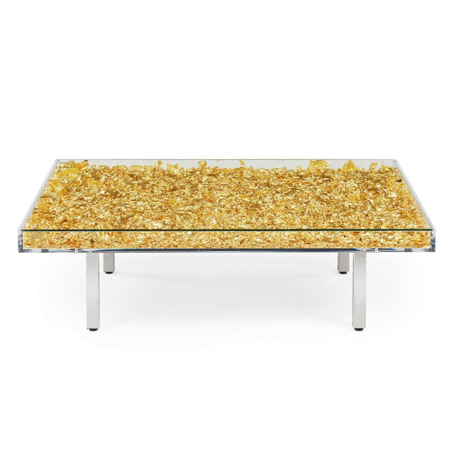 Français Table en verre « Monogold » de Yves Klein, fabriquée en France en vente
