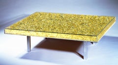Yves Klein Monogold Coffee Table Authorized Dealer in Paris Gold Leaves 24K