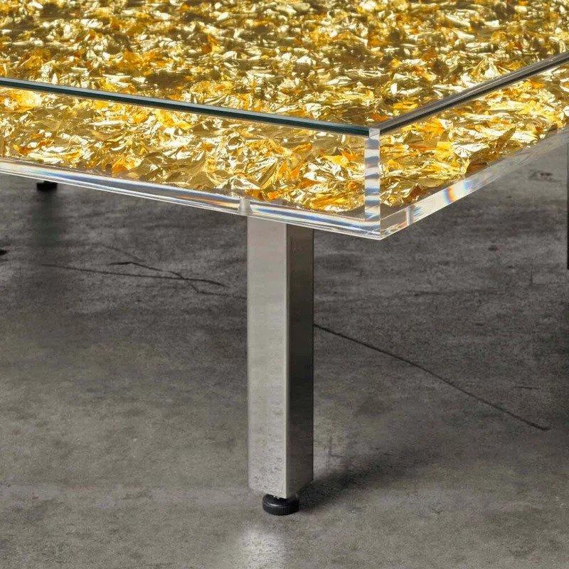 Table Or Yves Klein, boîte en verre transparent et acrylique, France, années 1960 Bon état - En vente à New York, NY
