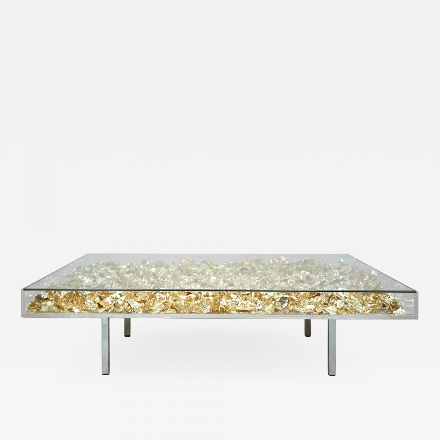 Minimalist Yves Klein / Monogold Table For Sale