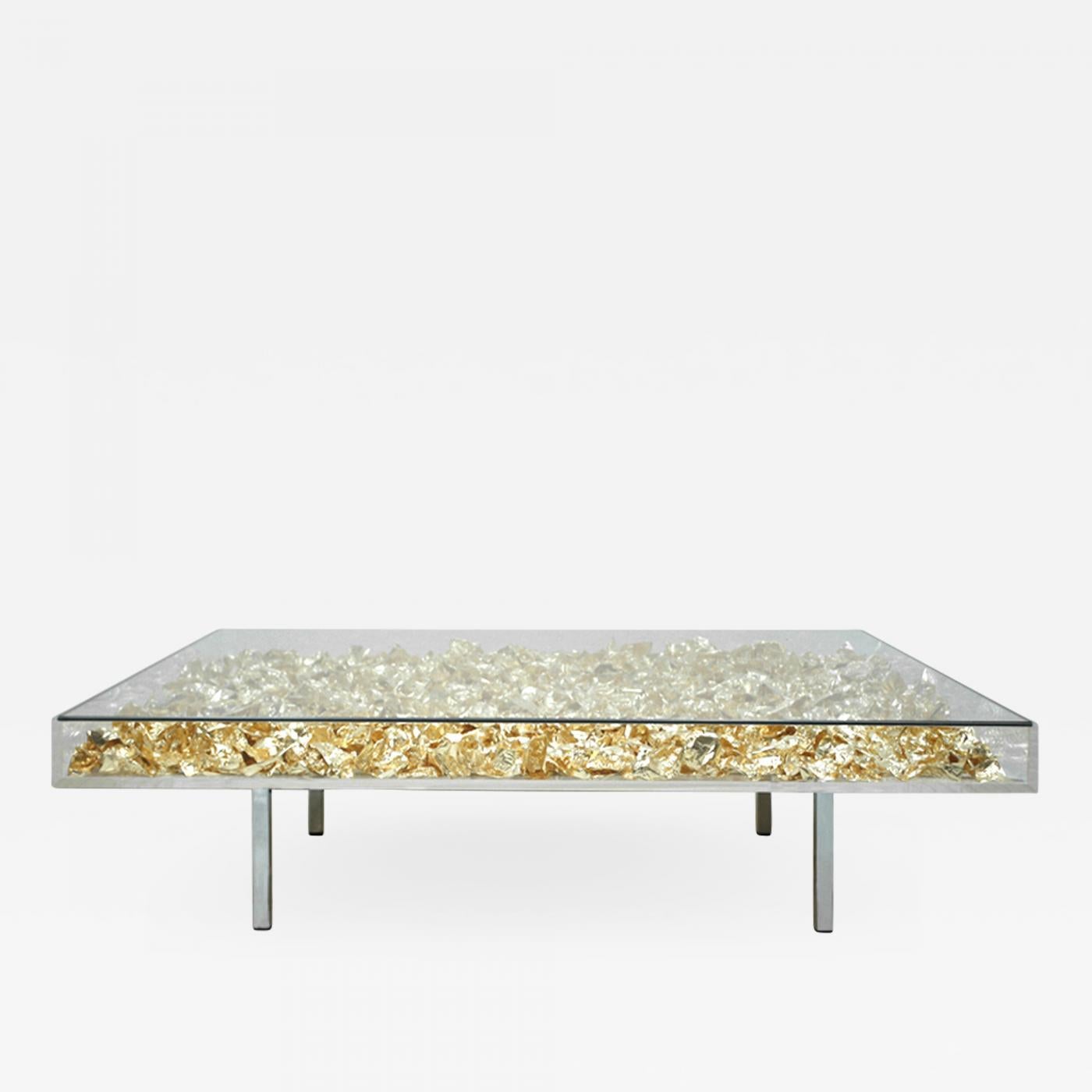 French Yves Klein / Monogold Table For Sale