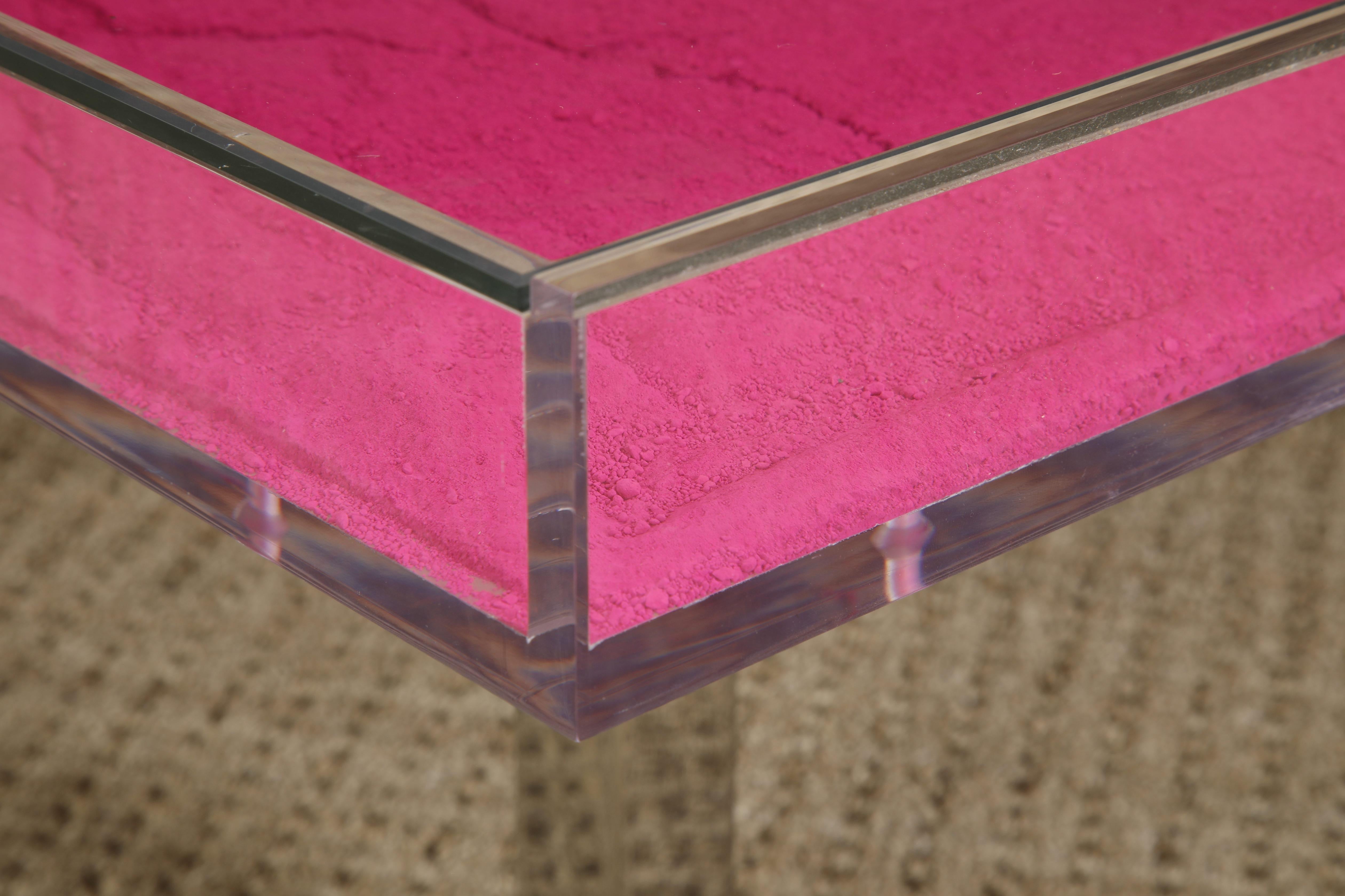 Yves Klein 'Monopink' Rose Pigment Cocktail Table, 1961 / 1963 France, Signed 5