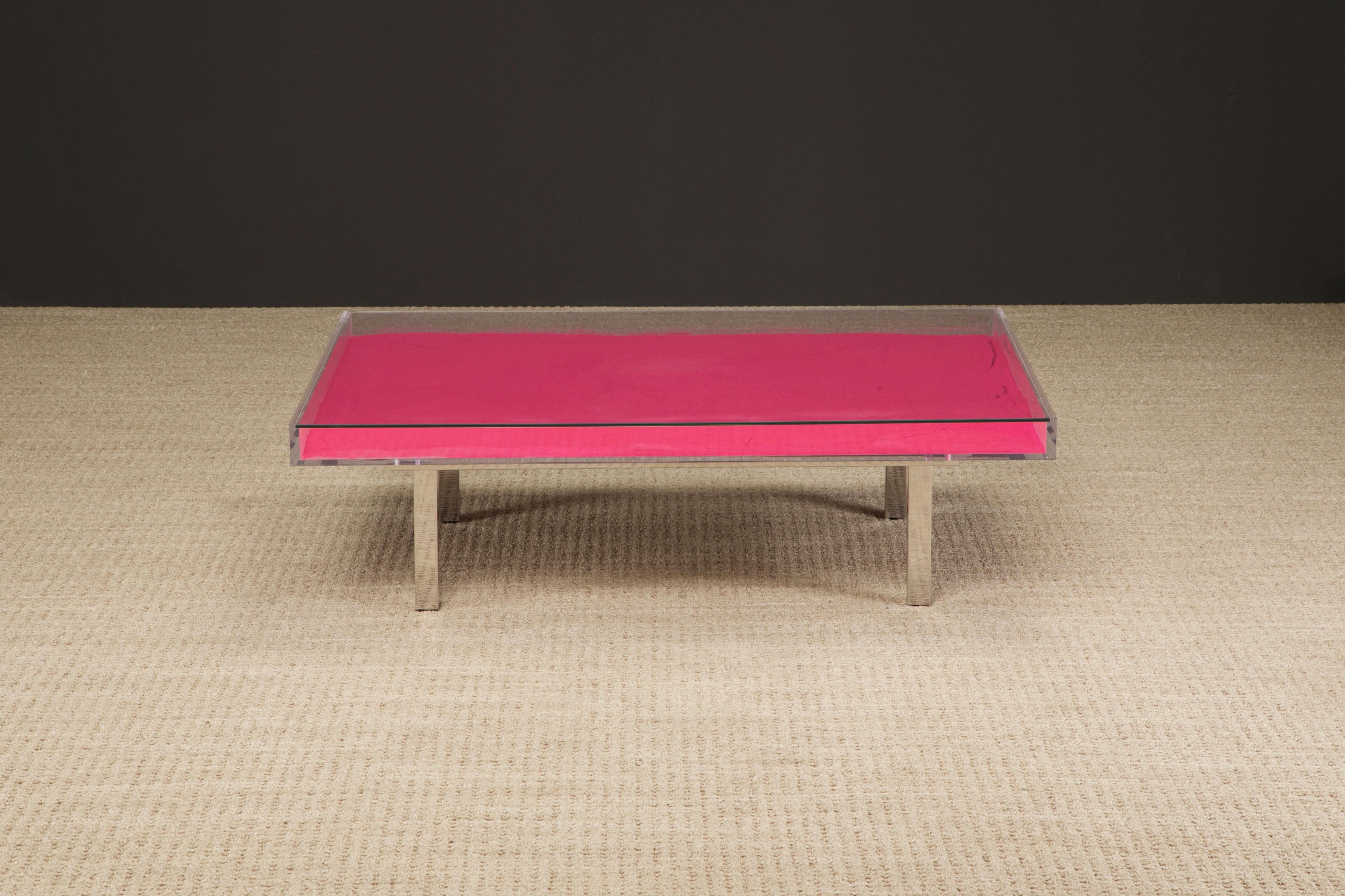 French Yves Klein 'Monopink' Rose Pigment Cocktail Table, 1961 / 1963 France, Signed 