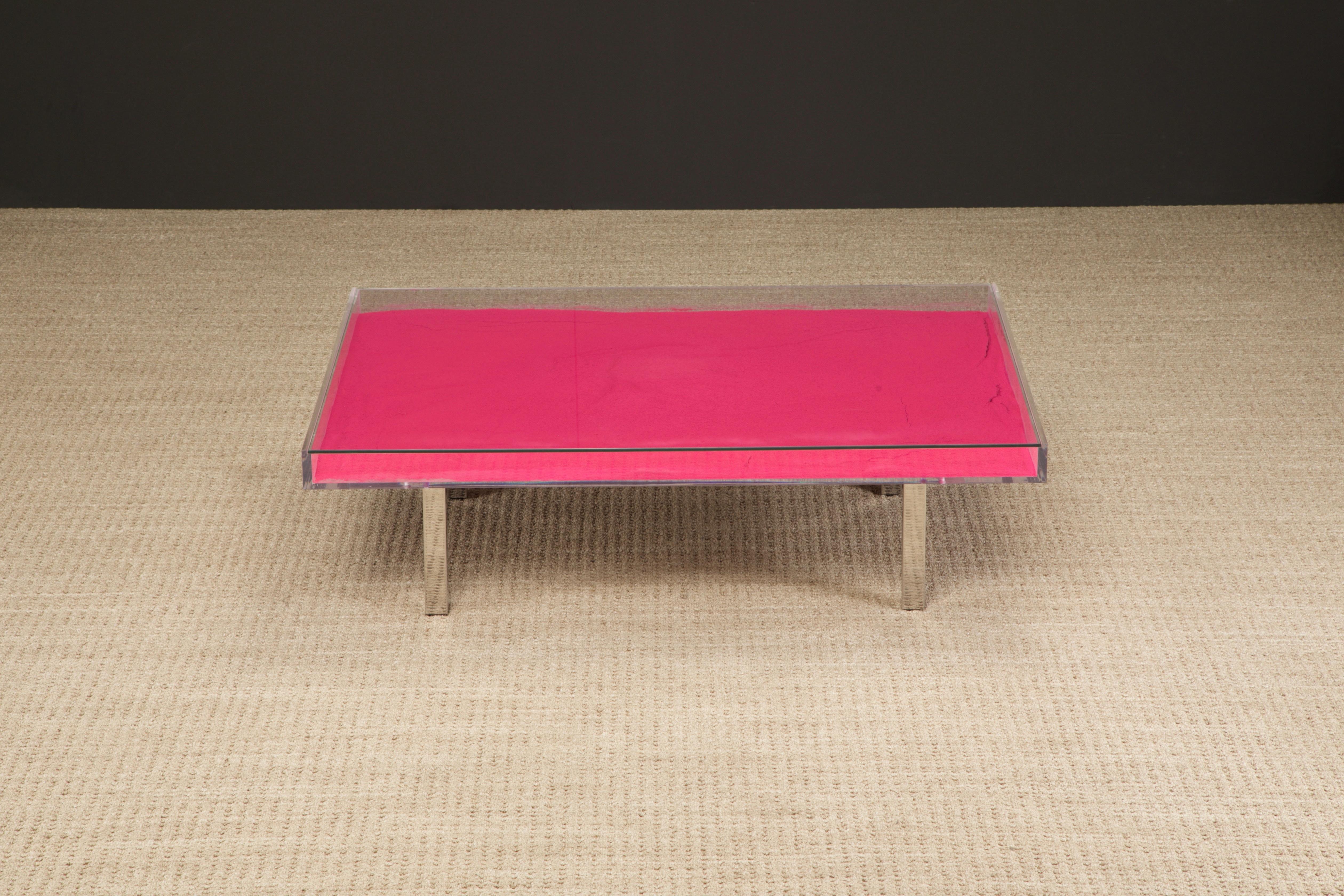 Yves Klein 'Monopink' Rose Pigment Cocktail Table, 1961 / 1963 France, Signed  In Good Condition In Los Angeles, CA