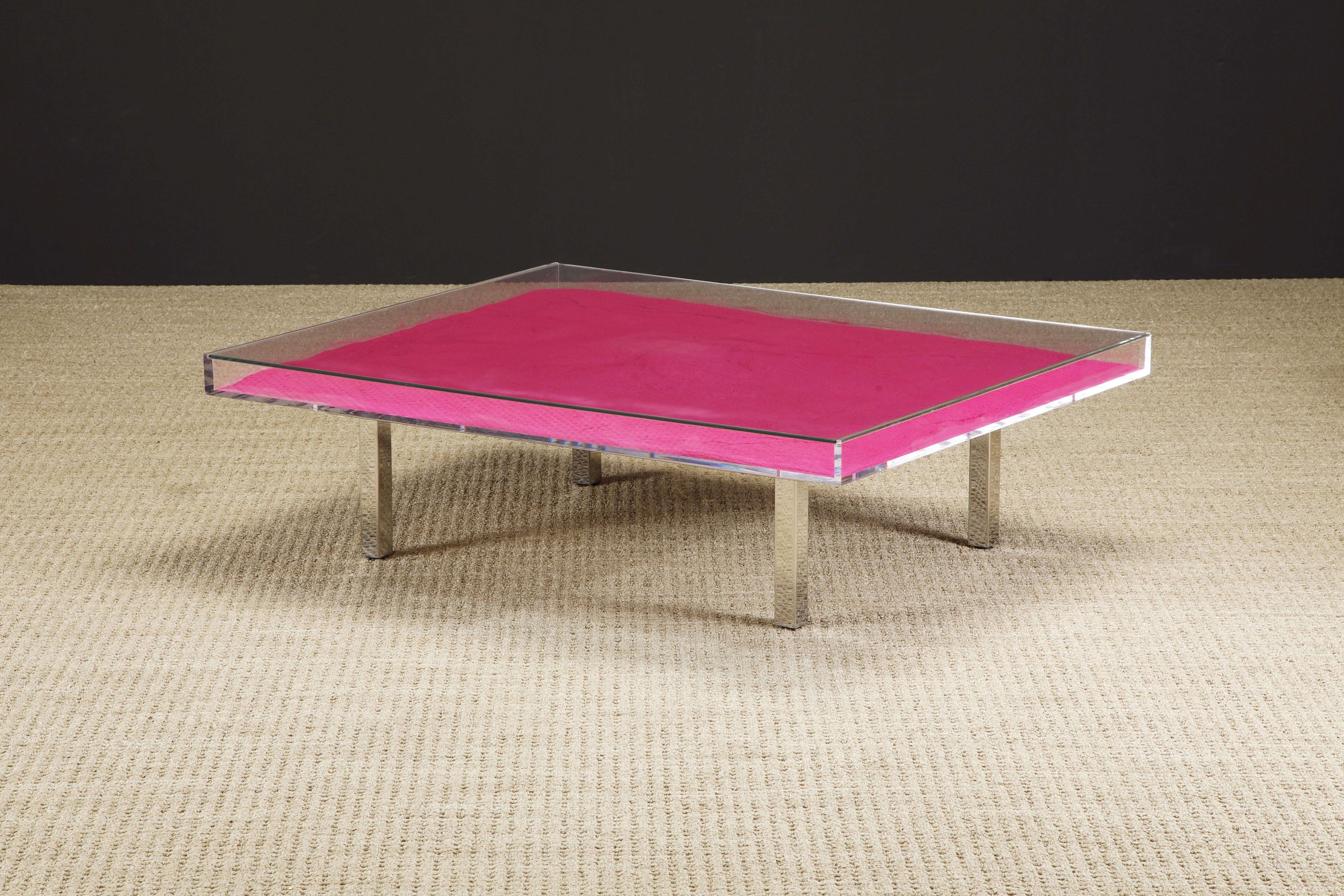 20th Century Yves Klein 'Monopink' Rose Pigment Cocktail Table, 1961 / 1963 France, Signed