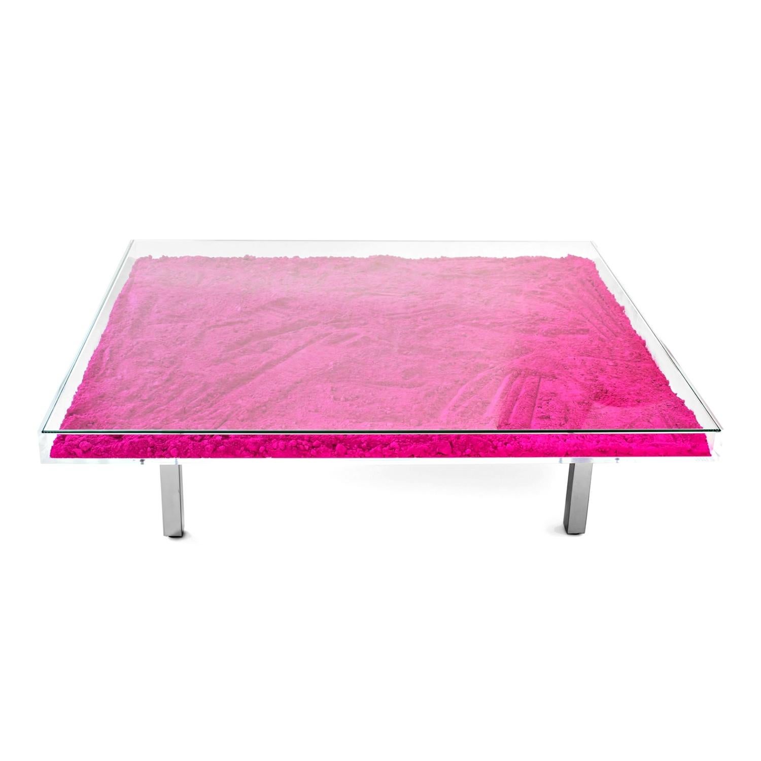 Moderne Table en verre « Monopink » rose de Yves Klein, fabriquée en France en vente