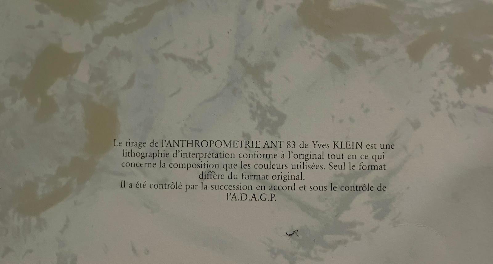 Anthropométrie (ANT 83) - Print by Yves Klein