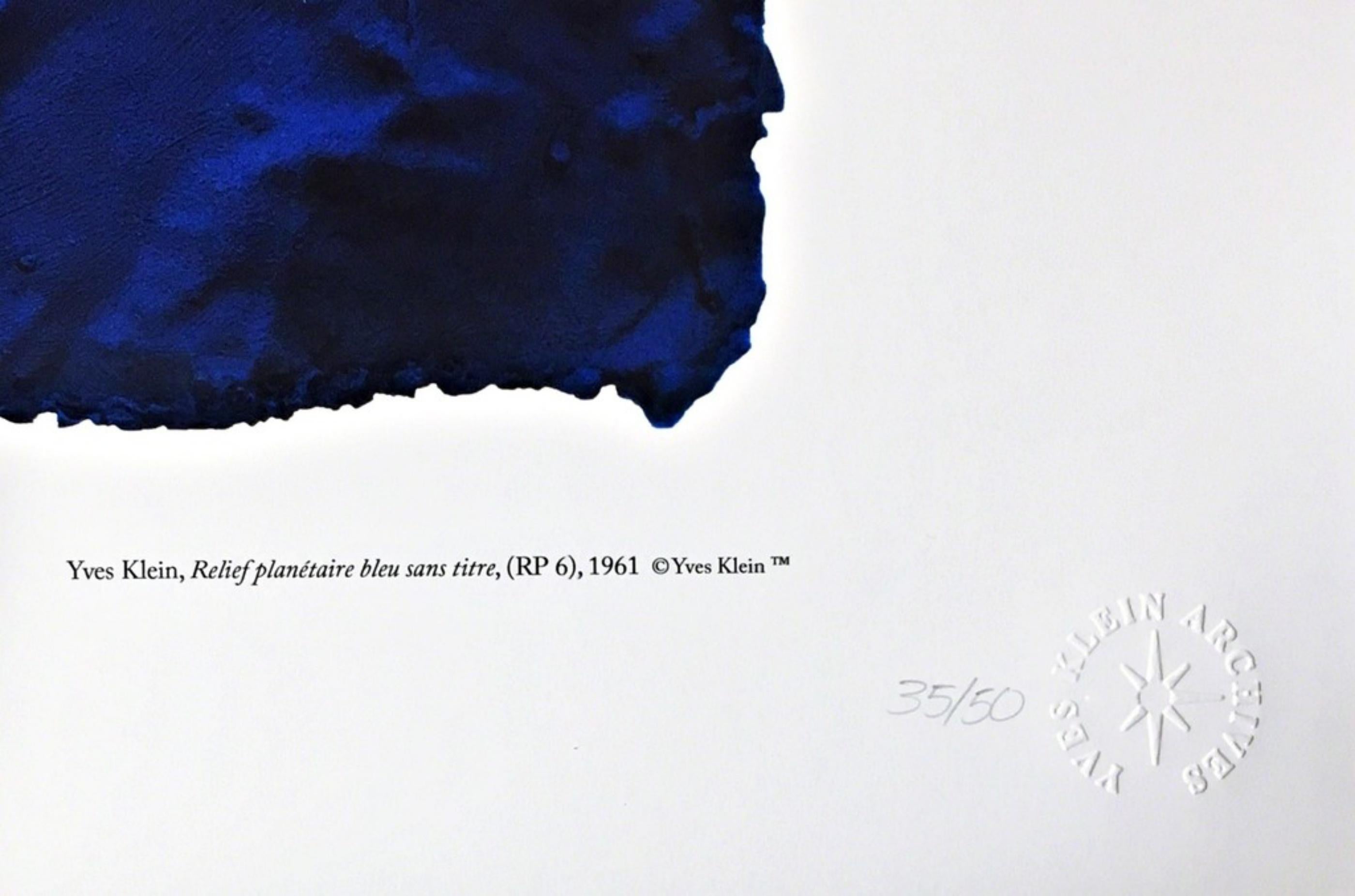 Blue Planetary Relief (RP6), 1961, 2015 (Certified by Yves Klein Archives) 35/50 2