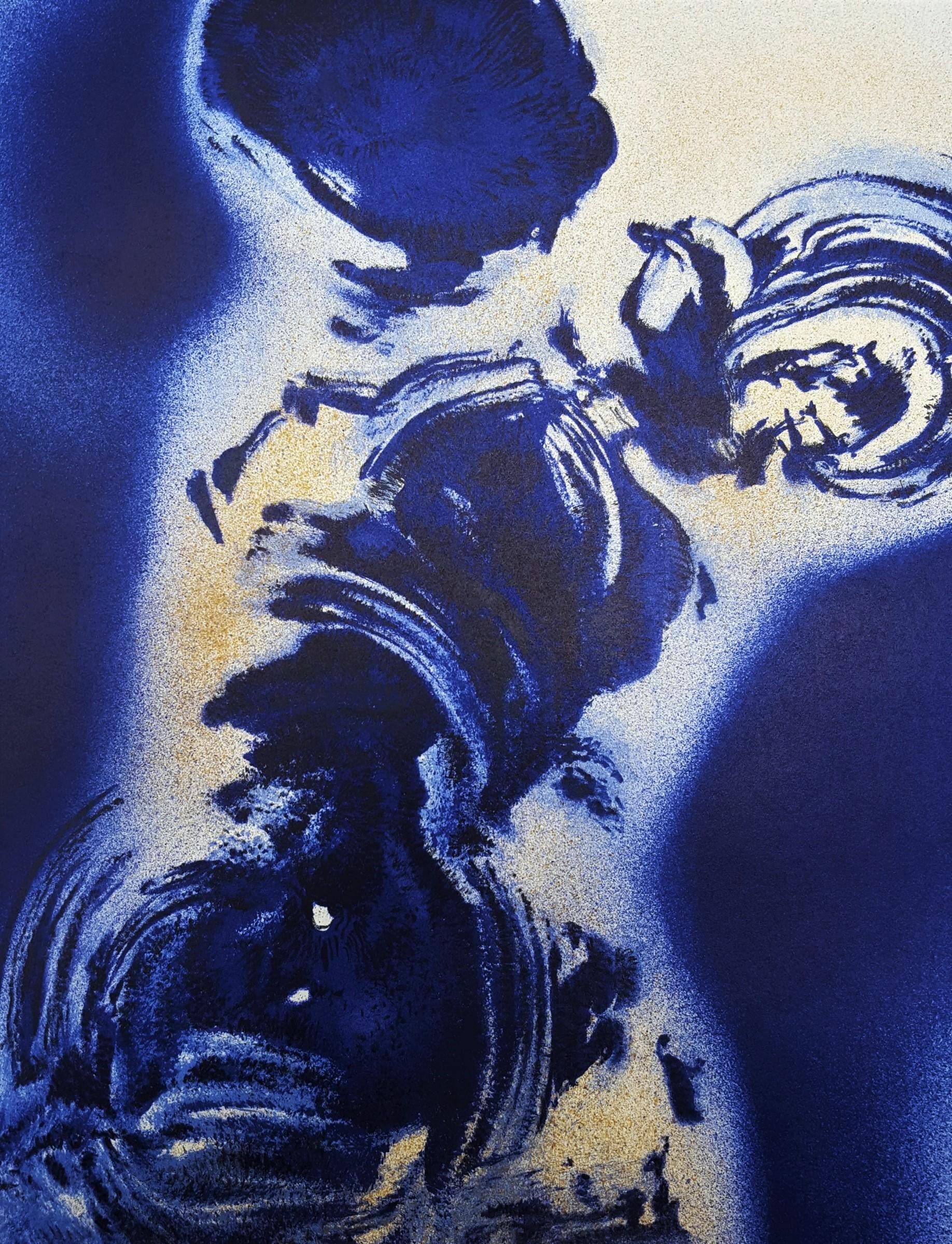 Galerie Karl Flinker (Anthropometry) Poster /// Yves Klein Nude Figurative Blue  For Sale 7
