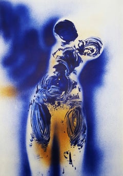 Galerie Karl Flinker (Anthropometry) Poster /// Yves Klein Nude Figurative Blue
