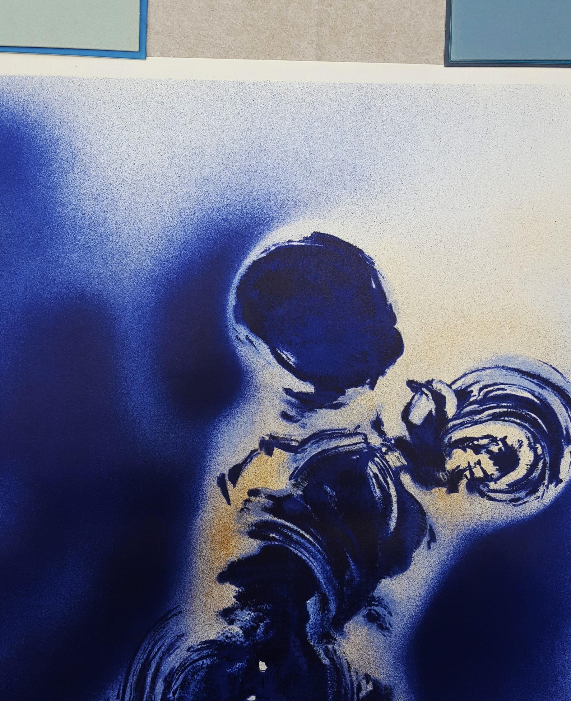 Galerie Karl Flinker (Anthropometry) Poster /// Yves Klein Nude Figurative Blue  For Sale 3